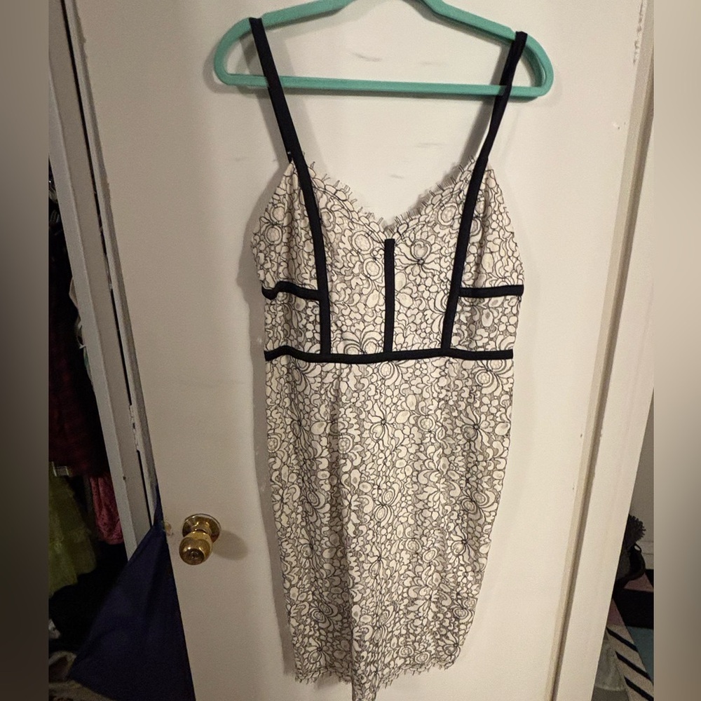 Express Lace Black and White Floral Dress